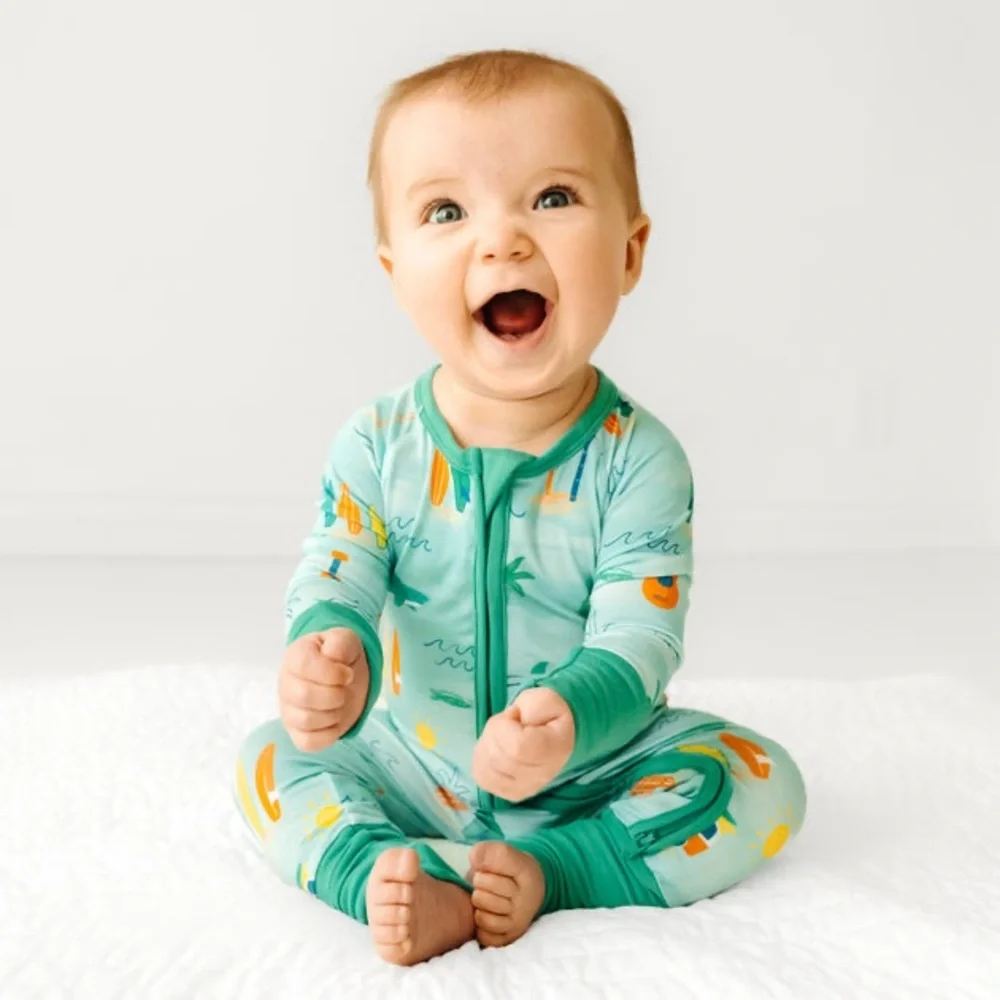 New Little Sleepies Surf Life Zippy Bamboo Pajamas Size 3T